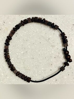 Vintage Dark Brown Wooden Bead Bracelet